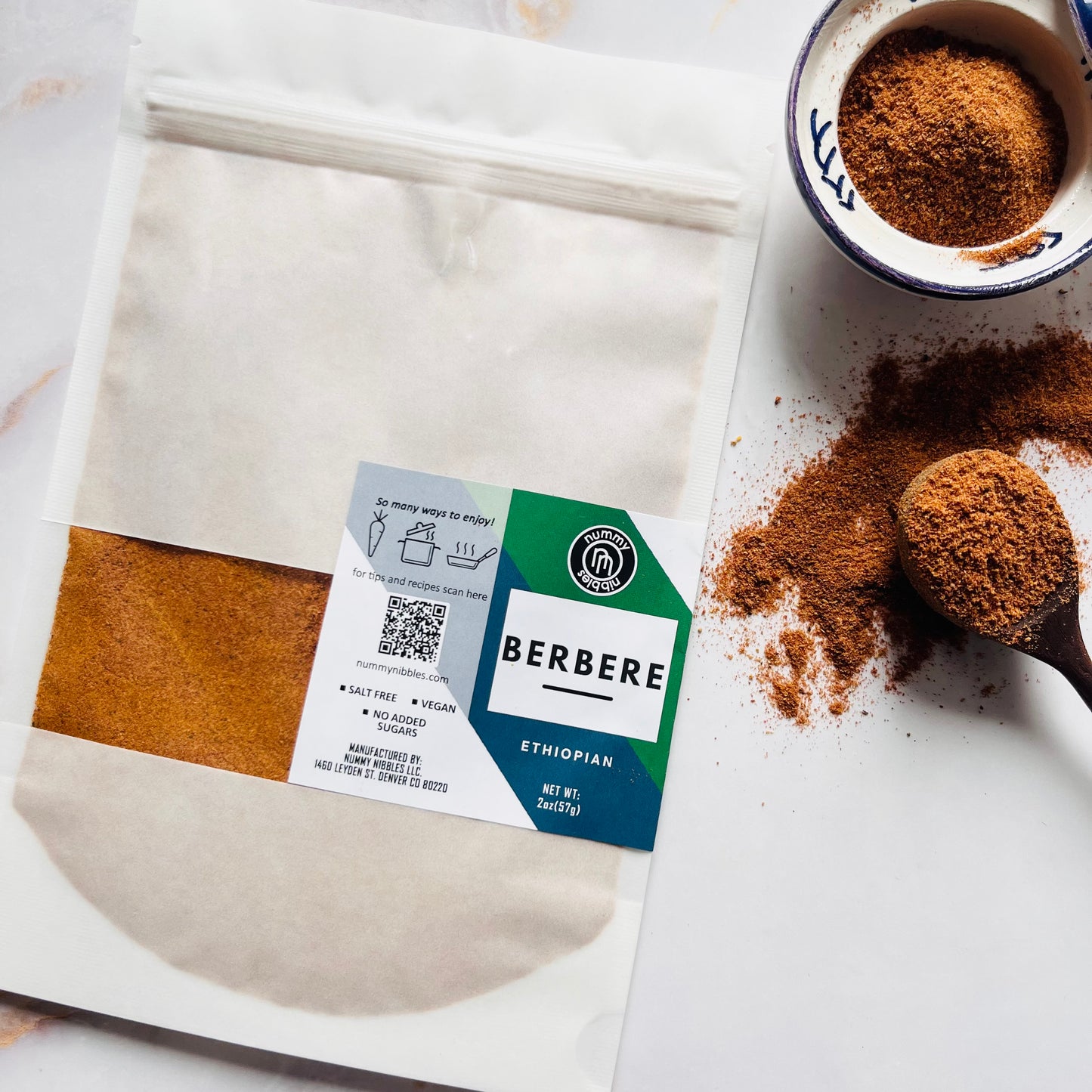 Berbere Ethiopian Spice Blend - Vegan, Whole30, No Sugar, No Salt, No Additives